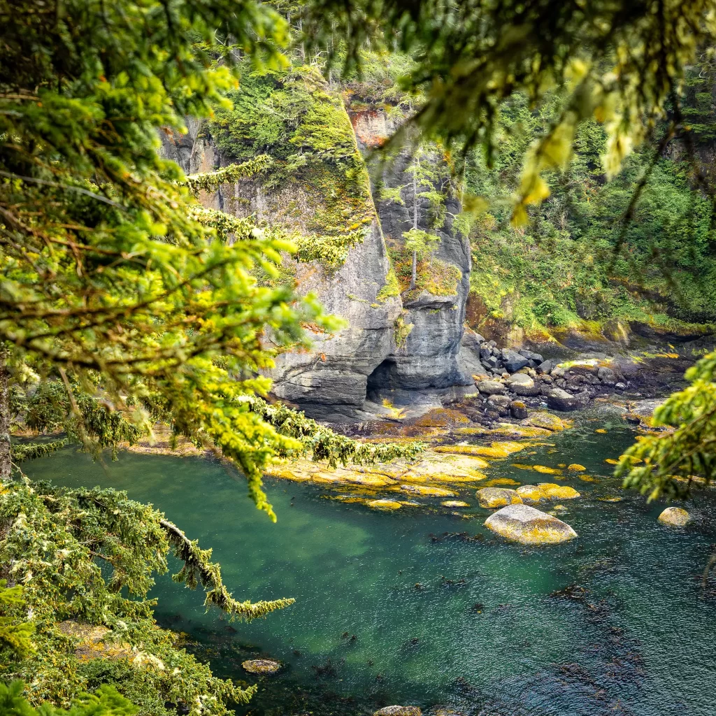 Small sea cave tucked away at Cape Flattery.