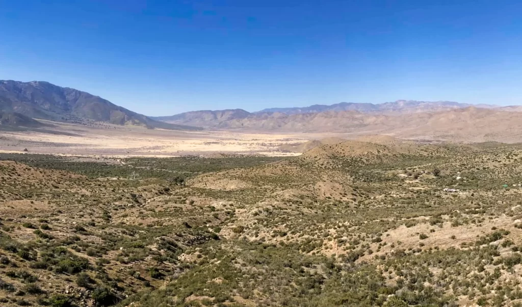 Overlooking an expansive valley in southern California.