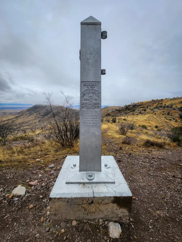 Arizona Trail Southern Terminus monument tagged on day 1.