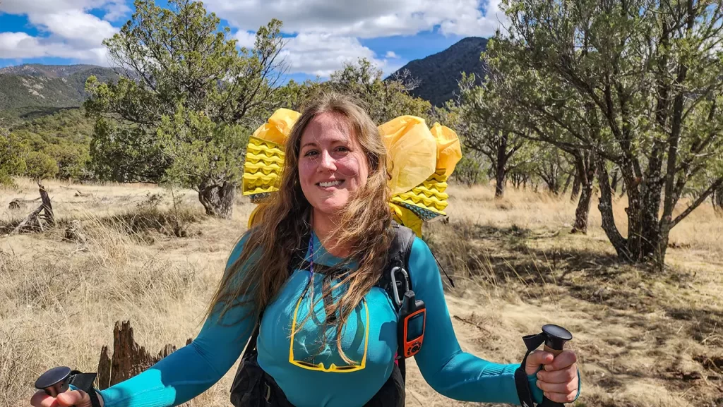 Elyse smiling in Miller Peak Wilderness.