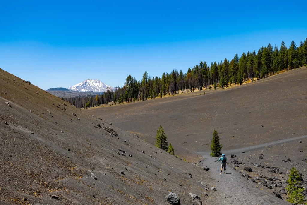 View of Lassen Peak from the grey cinder cone.