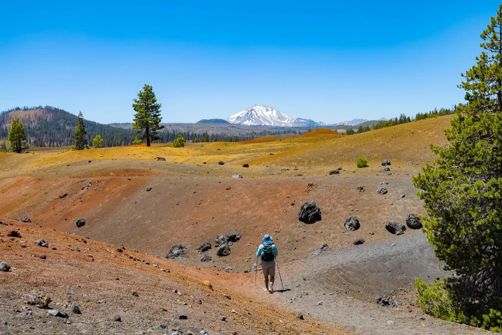 View of Lassen Peak from the Painted Dunes.