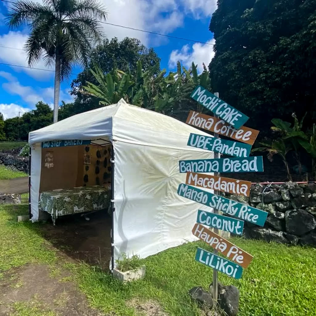 A small white tent along the road, filled with wondrous baked goods.