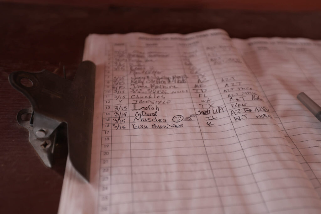 First  logbook on day 1 for the Arizona Trail.