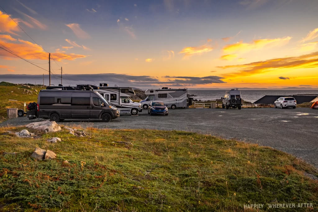 Free camping near the Bonavista Puffin Colony.